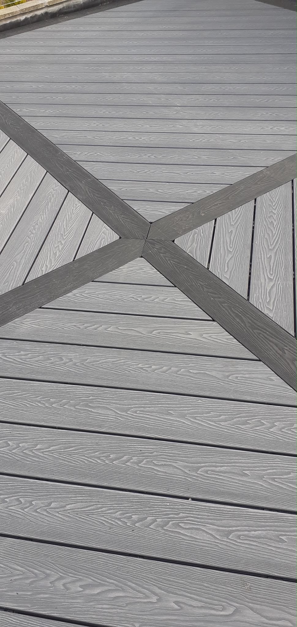 Bespoke geometric composite decking design in Anglesey