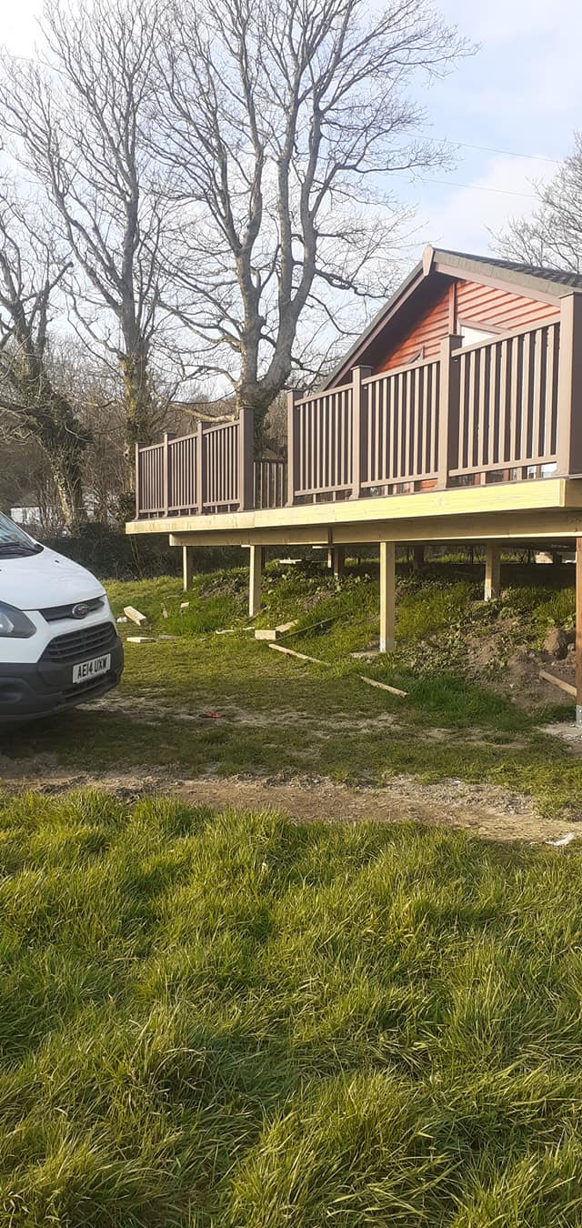 Log cabin decking Anglesey